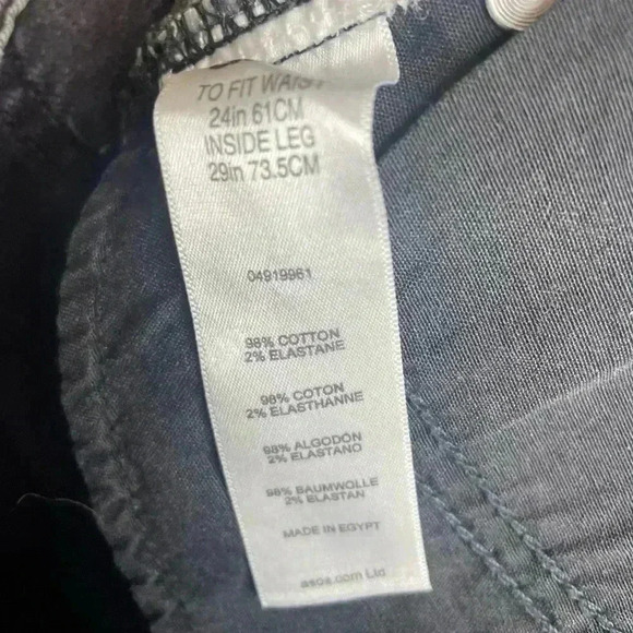 ❤️Asos Black High Rise Distressed Jeans Women's Size 24 NWOT! - Picture 4 of 4